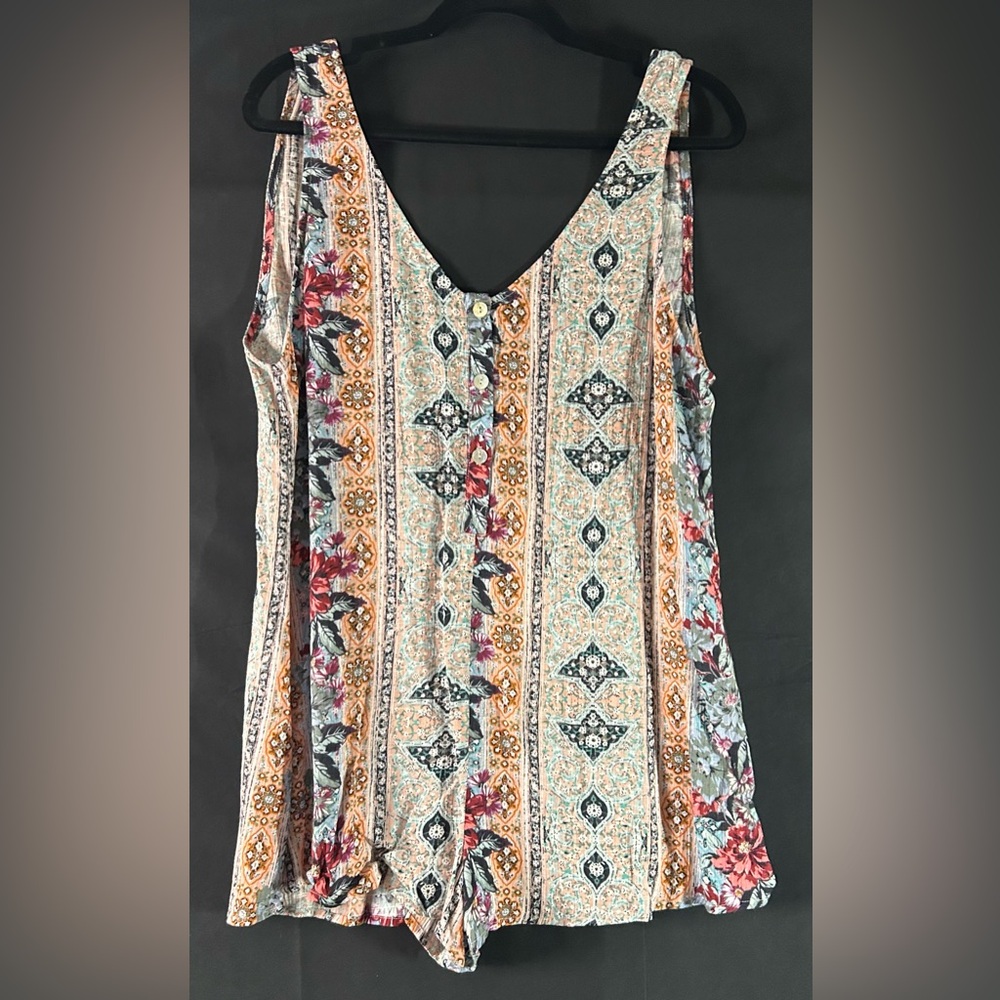 Show Me Your Mumu Boho Shorts Romper Sleeveless V Neck Small